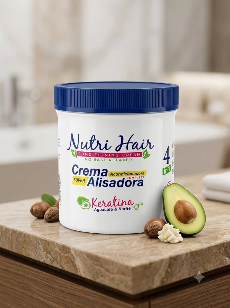 Crema Alisadora Nutri Hair 4 en 1 - Keratina, Aguacate y Karité