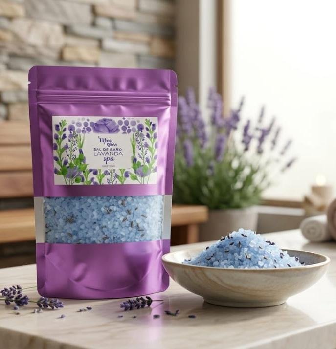 Sal de Baño Lavanda Spa Top Glow - Relajación y Bienestar Profundo