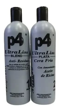 Kit p4 UltraLiss - Alisado Profesional con Cera Fría y Aceite de Ricino