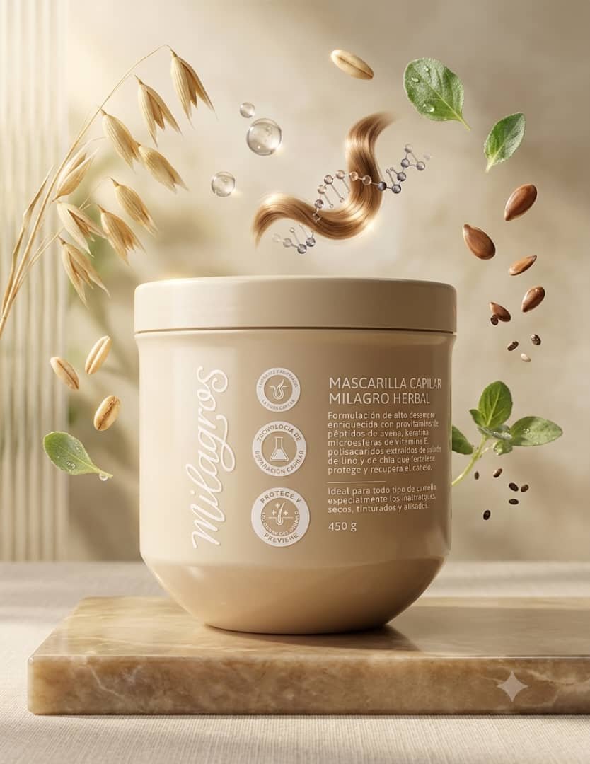 Mascarilla Capilar Milagro Herbal - Nutrición y Recuperación Profunda